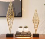 Whimsical Rhombus Console Table Decor (L, Gold)