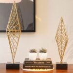 Whimsical Rhombus Console Table Decor (L, Gold)