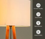 Kyren Wooden Floor Lamp With Shelves & Large Lampshade (White) - Image 2