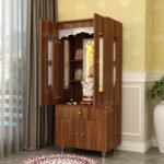 Wood Home Temple With Inbuilt LED Light System (Exotic Teak)