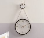 Rose Gold White Reindeer Hanging Wall Clock