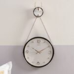Rose Gold White Reindeer Hanging Wall Clock