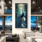 Peacock Vastu Wall Art – Artistic Canvas for Energy, Luck & Royal Charm